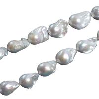 Barock odlad sötvattenspärla pärlor, Freshwater Pearl, vit, 13-15mm, Såld Per Ca 15.75 inch Strand