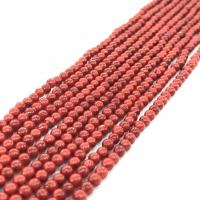 Muschelkern Perle, rund, poliert, DIY & verschiedene Größen vorhanden, rot, verkauft per ca. 15 ZollInch Strang