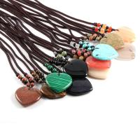 Natural Gemstone Necklace Natural Stone Heart & Unisex Length Approx 27.56 Inch Sold By PC