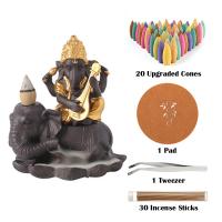 Backflow Incense Burner, Porcelain, plated, for home and office & durable & different styles for choice, more colors for choice, 99x105x77mm, Sold By PC