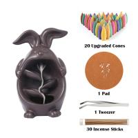 Backflow Incense Burner, Porcelain, plated, for home and office & durable, more colors for choice, 101x80x175mm, Sold By PC