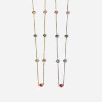 Edelstahl Schmuck Halskette, mit Verlängerungskettchen von 2.16inch, plattiert, Micro pave Zirkonia & für Frau, keine, Länge:ca. 18.1 ZollInch, verkauft von PC