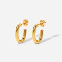 Stainless Steel Stud Earrings Geometrical Pattern 18K gold plated fashion jewelry & for woman Sold By Pair