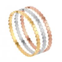 Acier titane bracelet ordinaire, hexagone, Placage, bijoux de mode & pour femme, plus de couleurs à choisir, 5mm, Vendu par PC