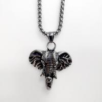 Titanium Steel Necklace, Elephant, plated, Unisex & different styles for choice, 30x42mm, Length:Approx 23.6 Inch, Sold By PC