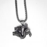 Titanium Steel Necklace, Dragon, plated, Unisex & different styles for choice, 30x30mm, Length:Approx 23.6 Inch, Sold By PC