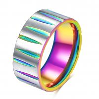 Titantium Steel Finger Ring, Titanium Steel, galvanizált, különböző méretű a választás & az ember, több színt a választás, 9mm, Méret:7-12, Által értékesített PC