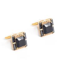 Cufflinks Brass silver color plated with rhinestone Sold By PC