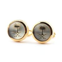 Cufflinks, Brass, gold color plated, 19x19mm, Sold By Pair