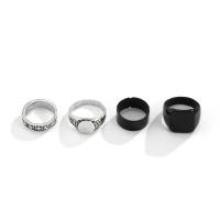 Tibetan Style Ring Set, plated, 4 pieces & for man, 20mm,17mm, Sold By Set