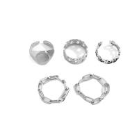 liga de zinco anel Set, banhado, 5 peças & para o homem, 18mm,17mm,8mm, vendido por Defina