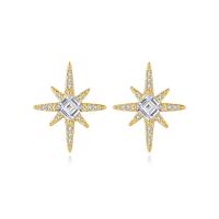 Brass Stud Earring, Hexagram, plated, micro pave cubic zirconia & for woman, more colors for choice, 14x17.20mm, Sold By Pair