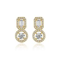 Brass Drop Earring, plated, micro pave cubic zirconia & for woman, more colors for choice, 9.70x18.80mm, Sold By Pair