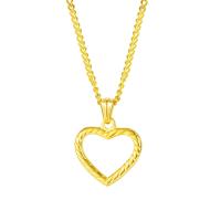 Stainless Steel Jewelry Necklace with 1.97inch extender chain Heart plated for woman Length Approx 22.44 Inch Sold By PC