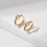 Brass Huggie Hoop Earring, plated, Unisex & micro pave cubic zirconia, golden, 10-20mm, Sold By Pair