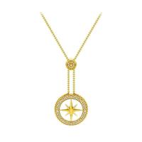 Cubic Zircon Micro Pave Brass Necklace with Zinc Alloy micro pave cubic zirconia & for woman golden 22.50mm Length 62.5 cm Sold By PC