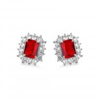 Cubic Zircon (CZ) Stud Earring Brass micro pave cubic zirconia & for woman 10-25mm Sold By Pair