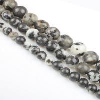Perles agates, Jaspe mexicain, Rond, poli, DIY, couleurs mélangées, Vendu par 38 cm brin