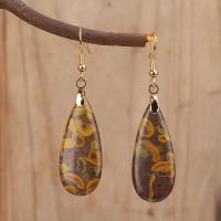Jade New Mountain Drop Earring with Zinc Alloy Teardrop plated fashion jewelry & for woman Sold By Pair