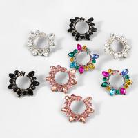 Rhinestone náušnice, Zinek, módní šperky & pro ženy & s drahokamu, více barev na výběr, 42x44mm, Prodáno By Pair