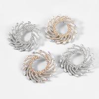 Strass Earring, Zinc Alloy, mode sieraden & voor vrouw & met glas strass, meer kleuren voor de keuze, 65x65mm, Verkocht door pair