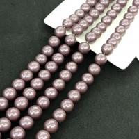 Shell Pearl perla, Cerchio, lucido, DIY, nessuno, 12mm, Venduto per Appross. 15 pollice filo