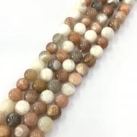 Mondstein Perlen, rund, poliert, DIY & verschiedene Größen vorhanden, gemischte Farben, verkauft per ca. 15 ZollInch Strang