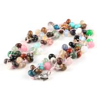 Gemstone šperky náhrdelník, Přírodní kámen, Kolo, různé materiály pro výběr & unisex, více barev na výběr, 6x8mm, Délka Cca 17.72 inch, Prodáno By PC