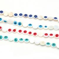 Natural Freshwater Shell Beads Dome evil eye pattern Sold By Strand