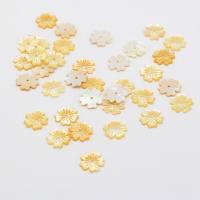 Natural Seashell Beads Flower Carved DIY yellow Sold By PC