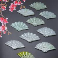 Jadeite Pendant, Fan, polished, Unisex, green, 44.50x22.50x3.20mm, Sold By PC