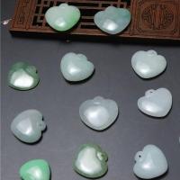 Jadeit Anhänger, Herz, poliert, zufällig gesendet & unisex, grün, 16.6x17.4x5.1mm-22x23.5x4.6mm, verkauft von PC