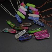 Quartz Necklace, with Brass, plated, for woman, more colors for choice, 13x55mm, Length:Approx 20.47 Inch, Sold By PC