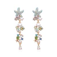 Rhinestone Earring Zinc Alloy with Plastic Pearl gold color plated with rhinestone golden nickel lead & cadmium free Sold By Pair