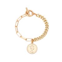 Zinc Alloy Bracelet gold color plated fashion jewelry golden nickel lead & cadmium free Length 7.48 Inch Sold By PC