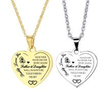 Stainless Steel Jewelry Necklace, Heart, plated, different styles for choice & enamel, more colors for choice, 34x33mm, Length:19.69 Inch, Sold By PC