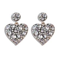 Rhinestone Earring Zinc Alloy gold color plated & for woman & with rhinestone nickel lead & cadmium free Sold By Pair
