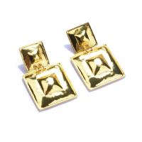 Tibetan Style Drop Earrings, Geometrical Pattern, gold color plated, fashion jewelry & for woman, nickel, lead & cadmium free, 34x53mm, Sold By Pair