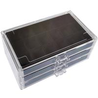 Multifunctional Jewelry Box, Acrylic, with Velveteen & Wood, Rectangle, three layers & dustproof & transparent & for woman, grey, 238x150x110mm, Sold By PC
