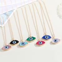 Evil Eye Jewelry Necklace Zinc Alloy with Resin gold color plated Unisex & oval chain 300mm Length Approx 19.6 Inch Sold By PC