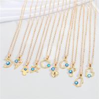 Evil Eye Jewelry Necklace Zinc Alloy gold color plated Unisex & oval chain & hollow nickel lead & cadmium free Length Approx 19.6 Inch Sold By PC