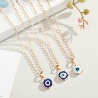 Evil Eye Jewelry Necklace Zinc Alloy with 1.96inch extender chain gold color plated Unisex & oval chain nickel lead & cadmium free 10mm Length Approx 19.6 Inch Sold By PC