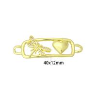 Cubic Zirconia Micro Pave Brass Connector gold color plated micro pave cubic zirconia & hollow Approx 3mm Sold By Lot