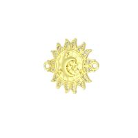 Цирконий Micro Pave Латунный разъем, Латунь, плакирован золотом, инкрустированное микро кубического циркония & отверстие, 23x19x2mm, отверстие:Приблизительно 1mm, 10ПК/Лот, продается Лот