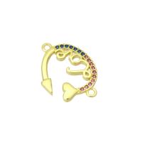 Cubic Zirconia Micro Pave Brass Connector gold color plated micro pave cubic zirconia Approx 1mm Sold By Lot