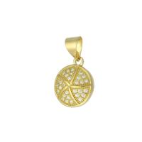 Cubic Zirconia Micro Pave Brass Pendant, gold color plated, micro pave cubic zirconia, 10x13x3mm, Hole:Approx 3mm, 10PCs/Lot, Sold By Lot