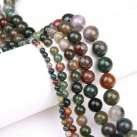 Natürliche Indian Achat Perlen, Indischer Achat, rund, verschiedene Größen vorhanden, Grade AAAAA, Bohrung:ca. 1mm, verkauft per ca. 15.5 ZollInch Strang