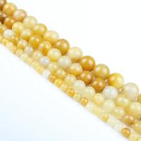 Natural Jade Beads, Natural Stone, polished, DIY, yellow, 10PCs/Bag, Sold By Bag