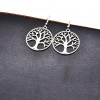 Zinc Alloy plated tree of life design & for woman silver color 10-30mm Sold By Pair