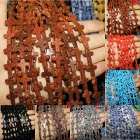 Natural Stone Beads, Cross, polished, DIY, more colors for choice, 12x16mm, Length:38 cm, 20Strands/Bag, Sold By Bag